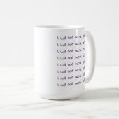 Funny Handgeschriebener Lila Text Workaholic Kaffeetasse (VorderseiteRechts)
