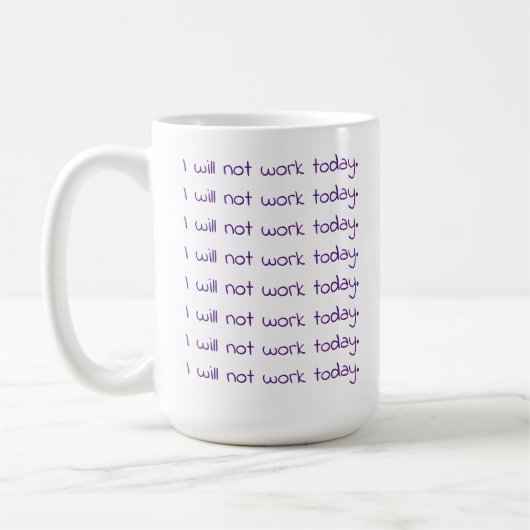Funny Handgeschriebener Lila Text Workaholic Kaffeetasse (Links)
