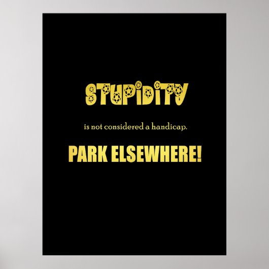 Funny Handicap Parkwitz Poster (Vorne)