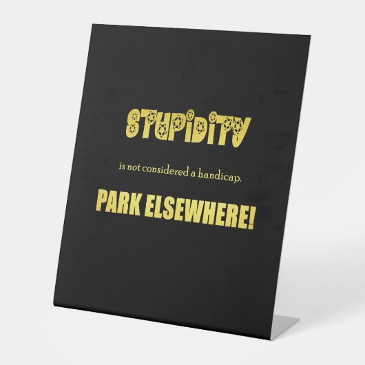 Funny Handicap Parkwitz Sockelschild (Vorderseite)
