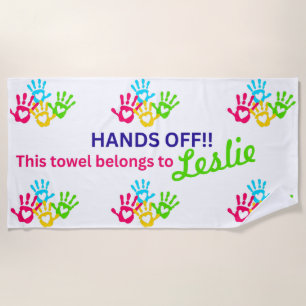 FUNNY HANDS OFF BEACH TOWEL STRANDTUCH