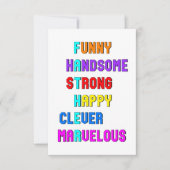 Funny Handsome Strong Daddy Vater Happy Vathers Da Karte (Vorderseite)