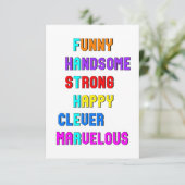 Funny Handsome Strong Daddy Vater Happy Vathers Da Karte (Stehend Vorderseite)