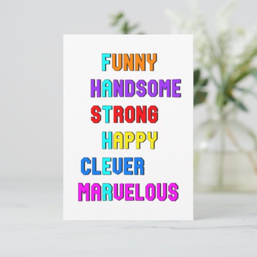 Funny Handsome Strong Daddy Vater Happy Vathers Da Karte (Stehend Vorderseite)