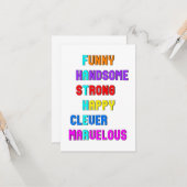 Funny Handsome Strong Daddy Vater Happy Vathers Da Karte (Vorderseite/Rückseite Beispiel)