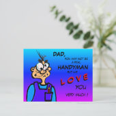 Funny Handyman Catoon VATER Postcard Postkarte (Stehend Vorderseite)
