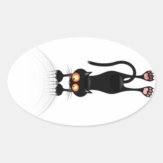Funny Hang auf Cat Ovaler Aufkleber (Vorderseite)