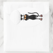 Funny Hang auf Cat Ovaler Aufkleber (Tasche)