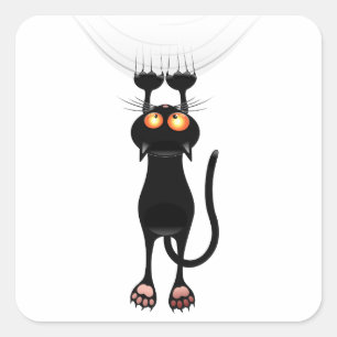 Funny Hang auf Cat Quadratischer Aufkleber
