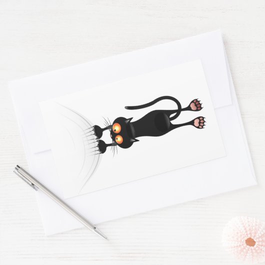 Funny Hang auf Cat Rechteckiger Aufkleber (Umschlag)