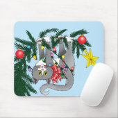 Funny Hanging Christmas Tree Cat Mousepad (Mit Mouse)