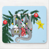 Funny Hanging Christmas Tree Cat Mousepad (Vorne)
