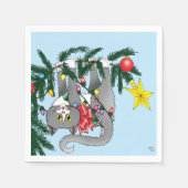 Funny Hanging Christmas Tree Cat Serviette (Vorderseite)
