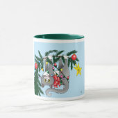 Funny Hanging Christmas Tree Cat Tasse (Zentrum)