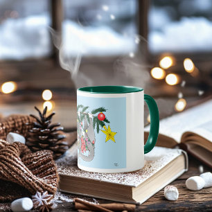 Funny Hanging Christmas Tree Cat Tasse