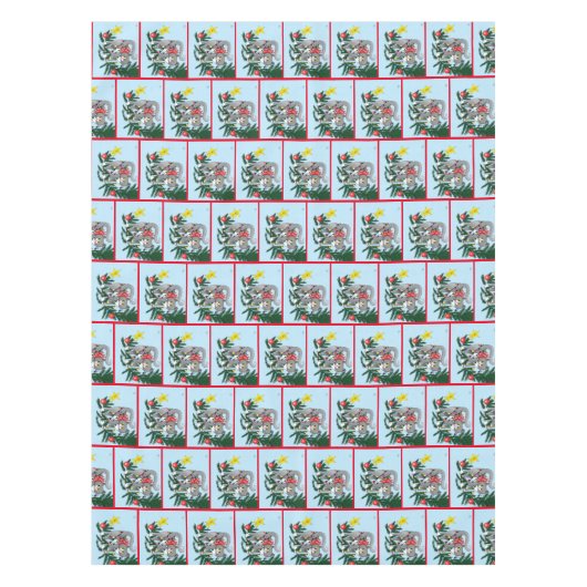 Funny Hanging Christmas Tree Cat Tischdecke (Vorderseite)