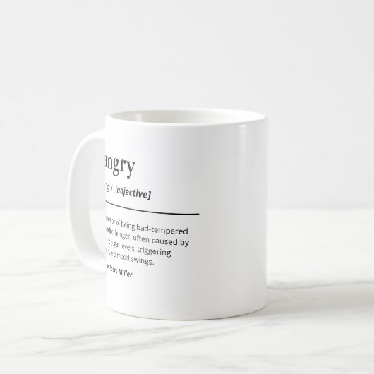 Funny hanging Definition individuelle Name Kaffeetasse (Vorderseite Links)