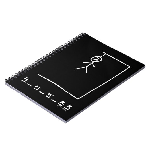 Funny Hangman Hausaufgaben Notebook Notizblock (Linke Seite)