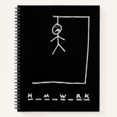 Funny Hangman Hausaufgaben School Notebook Notizblock (Vorderseite)