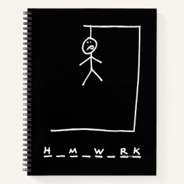 Funny Hangman Hausaufgaben School Notebook Notizblock