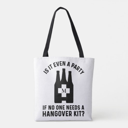 Funny Hangover Kit Mit Monogramm Tasche (Rückseite)