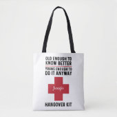 Funny Hangover Kit Personalisiert Totbeutel Tasche (Vorderseite)