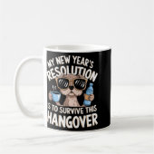 Funny Hangover Survival Dog New Year's Resolution Kaffeetasse (Links)