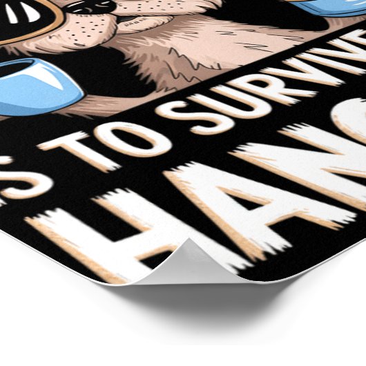 Funny Hangover Survival Dog New Year's Resolution Poster (Ecke)