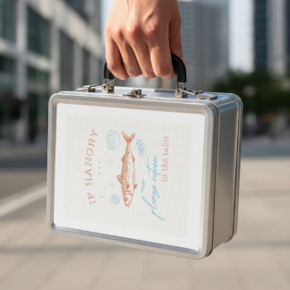 Funny Hangry Fish Quote Foodie Humor Metall Brotdose