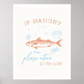 Funny Hangry Fish Quote Kitchen Wall Art Poster (Vorne)