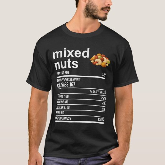 Funny Hanksgiving Food Apparel, Mixed Nuts Nutriti T-Shirt (Vorderseite)