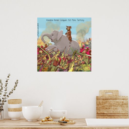 Funny Hannibal Barca Conquering Land Poster (Küche)