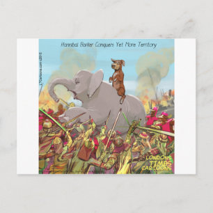 Funny Hannibal Barca Conquers Land Postkarte