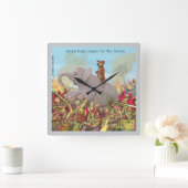 Funny Hannibal die Eroberungsmauer-Uhr Quadratische Wanduhr (Zuhause)