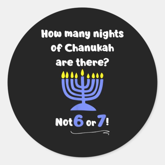 Funny Hanukkah 67 Meme Teacher How Many Nights Of  Runder Aufkleber (Vorderseite)