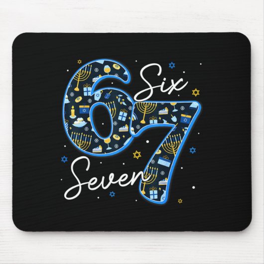 Funny Hanukkah 67 Six Seven Boys Girls Kids 6 7 Me Mousepad (Vorne)
