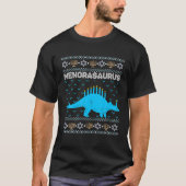 Funny Hanukkah Dinosaur Stegosaurus Dino Menorah T-Shirt (Vorderseite)