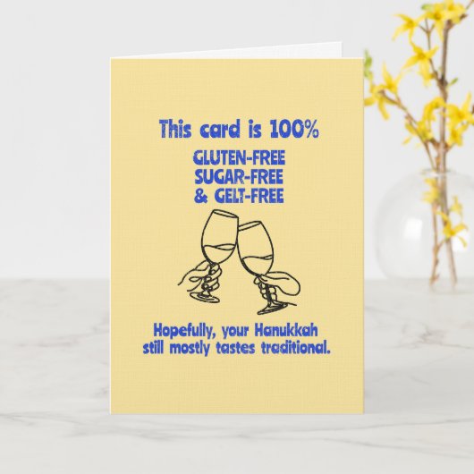 Funny Hanukkah Glutenfreier Witz Karte (Gelbe Blume)