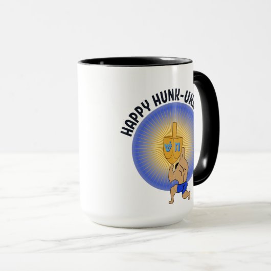 Funny Hanukkah Hunk Holiday Tasse (VorderseiteRechts)