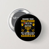 Funny Hanukkah Imagine Your Cellphone Chanukah Jew Button (Vorne & Hinten)