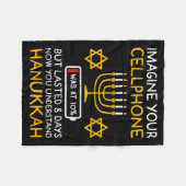 Funny Hanukkah Imagine Your Cellphone Chanukah Jew Fleecedecke (Vorderseite (Horizontal))