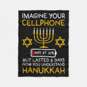 Funny Hanukkah Imagine Your Cellphone Chanukah Jew Fleecedecke (Vorderseite)