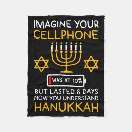 Funny Hanukkah Imagine Your Cellphone Chanukah Jew Fleecedecke (Vorderseite)