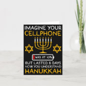 Funny Hanukkah Imagine Your Cellphone Chanukah Jew Karte (Vorderseite)