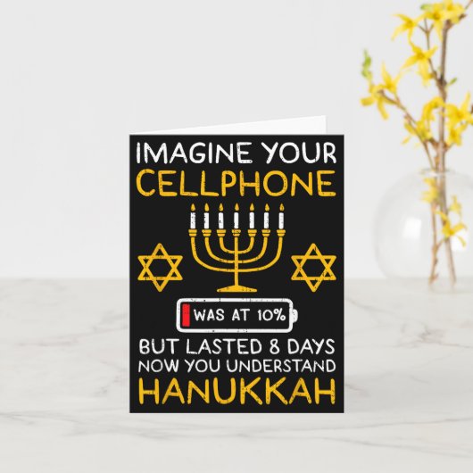 Funny Hanukkah Imagine Your Cellphone Chanukah Jew Karte (Gelbe Blume)