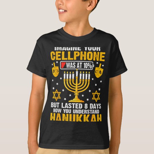 Funny Hanukkah Imagine Your Cellphone Chanukah Jew T-Shirt (Vorderseite)
