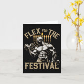 Funny Hanukkah Jewish Gym Workout Flex Festival Karte (Gelbe Blume)