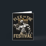 Funny Hanukkah Jewish Gym Workout Flex Festival Karte<br><div class="desc">Funny Hanukkah Jewish Gym Workout Flex Festival</div>