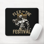 Funny Hanukkah Jewish Gym Workout Flex Festival Mousepad (Mit Mouse)