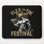 Funny Hanukkah Jewish Gym Workout Flex Festival Mousepad (Vorne)